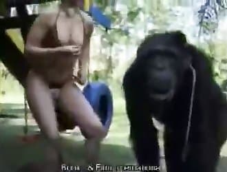 Woman and monkey, exotic animal sex, beastiality sex